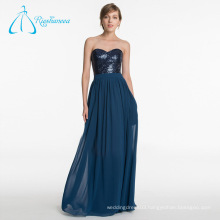 Chiffon Sashes Sequined Dark Blue Bridesmaid Dresses